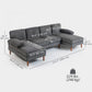 U-Shaped Sectional Sofa with Double Chaise - Dark Grey