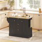 49" Kitchen Island Cart with Power Outlet - Black