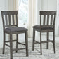 Hallanden - Black / Gray - Upholstered Barstool (Set of 2)