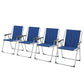 4 Pack Outdoor Folding Chair Set, Portable Camping Chairs with Armrest, Oxford Fabric Seat, Outdoor Chairs, Dark Blue