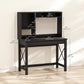 Computer Desk with Hutch and Storage Shelves - Black