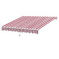 10' x 8' Manual Retractable Awning, Sun Shade Shelter Canopy, with Aluminum Frame and UV Protection for Patio Deck Yard Window Door, Wine Red and White Stripe