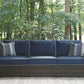 Grasson - Brown / Blue - Sofa With Cushion