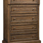 Flynnter - Medium Brown - Five Drawer Chest