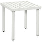 Outdoor Side Table, Patio End Table with Umbrella Hole, Small Coffee Table with Steel Frame for Balcony, White