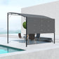10x8ft Patio Metal Gazebo with Extendable Side Awning, Outdoor Shelter Shade Canopy Deck Awning, Dark Grey