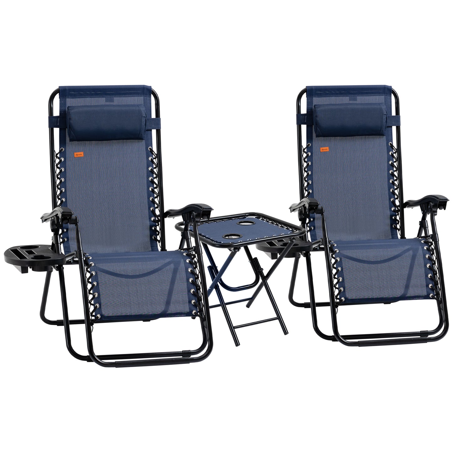 Zero Gravity Chair Set of 2 Patio Chair with Side Table Cupholders and Pillows for Pool, Backyard, Lawn, Beach, Red