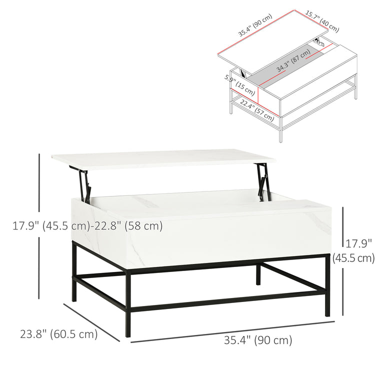 Lift Top Coffee Table with Hidden Storage