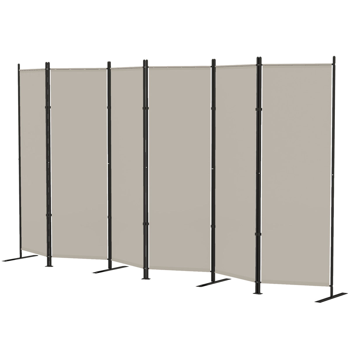 6 Panel Room Divider, 6 Ft Folding Privacy Screen, Portable Freestanding Partition Wall Divider, Beige