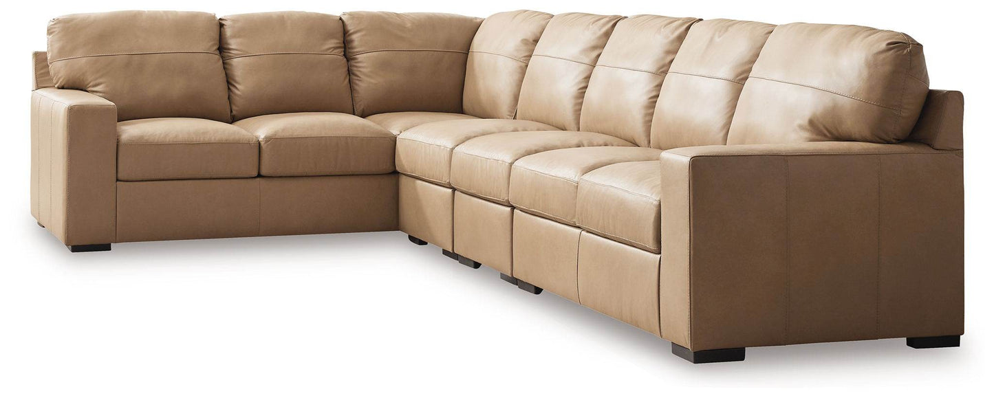 Bandon - Toffee - 4-Piece Sectional With Raf Loveseat - Leather Match - Forward Furniture