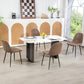 Retro Dining Chairs Set of 4, PU Leather - Brown