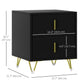 2-Drawer Nightstand with Metal Legs - Black