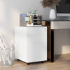 Vertical Steel Filing Cabinet on Wheels, 3-Drawer Lockable File Cabinet with Adjustable Hanging Bar for A4, Legal and Letter Size, for Home Office, White