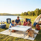 Folding Picnic Table Heavy Duty Camping Table 34" x 34", Indoor Outdoor Use for Picnic, Beach, BBQ, White