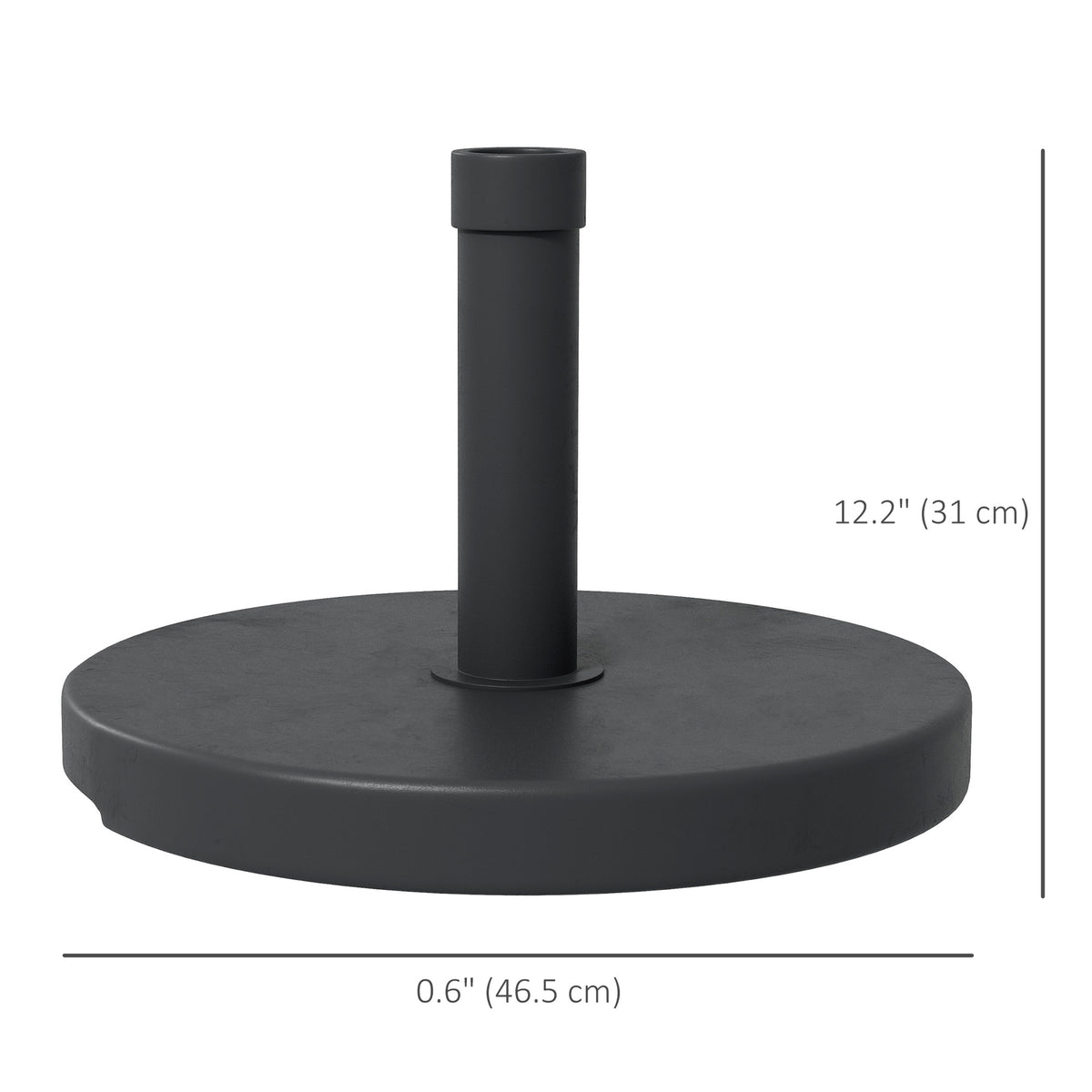 33 lbs Black Concrete Umbrella Base 18.3" Round