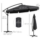 11 FT Cantilever Patio Umbrella Offset Parasol with Cross Base and 8 Ribs for Garden, Black