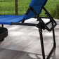 Folding Chaise Lounge with Adjustable Sunroof, Outdoor Quick Dry Padded Tanning Chairs with Headrest, Reclining Back Outdoor Lounge Chair, for Beach, Yard, Patio, Blue