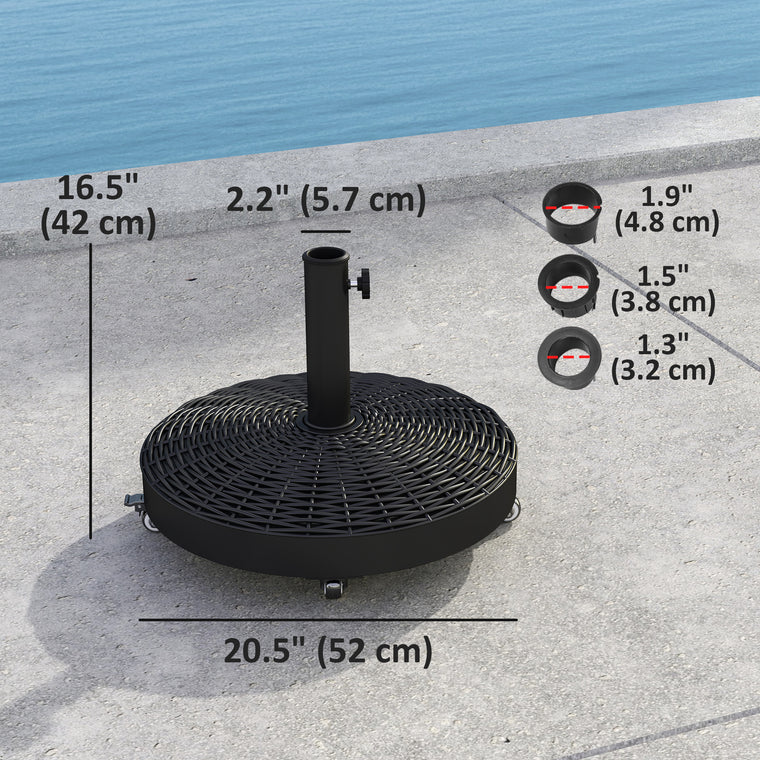 55 lbs Black Cement-Filled Round Umbrella Base
