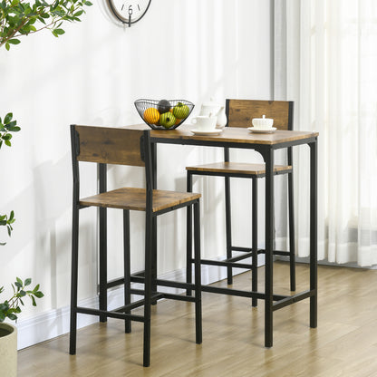 3-Piece Counter Height Bar Table Set with 2 Stools