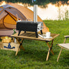 Black Stainless Steel Wood-Fired Pizza Oven with Foldable Legs