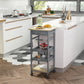 Rolling Kitchen Island Cart, Mobile Utility Storage Cart with Drawer, Wire Storage Basket, Removable Tray, Grey