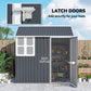Metal Garden Storage Shed, Outdoor Tool Storage House with Lockable Door, Vents, Sloped Roof, Light Grey