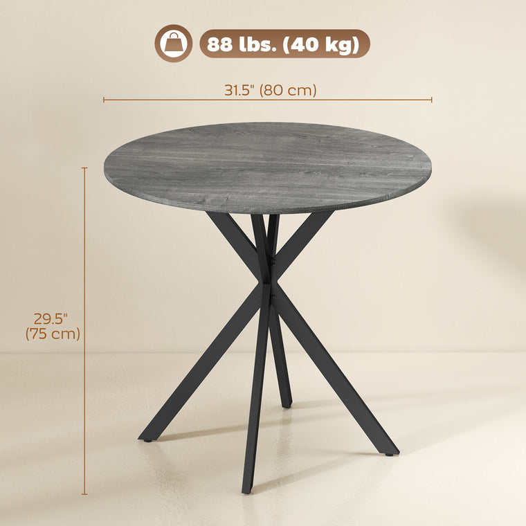 31.5" Round Industrial Dining Table