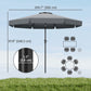 8.5 ft Outdoor Market Table Umbrella, Round Patio Umbrella with Tilt and Crank for Garden, Backyard, Deck, Dark Grey