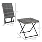 Rattan Coffee Table Folding Patio Outdoor Side Table Wicker for Balcony, Porch, Poolside, 15.75"x15.75"x15.75", Grey