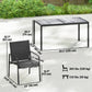 Outdoor Dining Set for 6, Faux Wood Patio Table and Chairs with Breathable Mesh Seat, Galvanized Steel Frame, Black