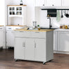 Rolling Kitchen Island, Kitchen Cart on Wheels with 2 Storage Drawers, 3 Door Cabinets and Towel Rack for Dining Room (Grey, 3-Doors)