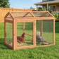 Wooden Chicken Run, Outdoor Chicken Coop with Perch and Dual Doors, Combinable Hen House Rabbit Hutch for Backyard