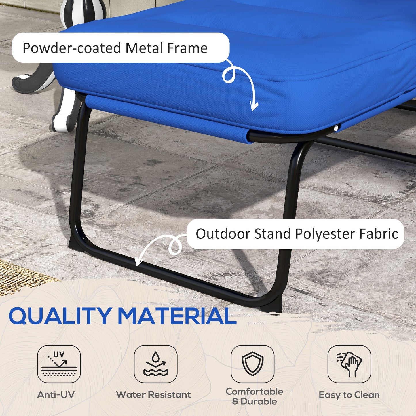 Folding Outdoor Lounge Chair with Cushion, Adjustable Backrest, Reclining Patio Garden Chair with Footrest, Wine Red