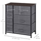 Dresser with 7 Drawers, Chest of Drawers with Metal Frame, Fabric Dresser for Living Room, Dark Grey