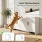 60" Sideboard Buffet Cabinet with Soft Close Doors, TV Stand for TVs up to 72 Inch, White Wood Grain