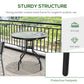 31.5'' Round Bistro Table Outdoor Dining Coffee Table w/ Tempered Glass Top Patio Garden Side Table Weather-resistant