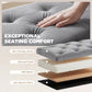 Upholstered Bedroom Bench with Gold Tone Metal Legs, Velvet Tufted and Thick Padding, Grey