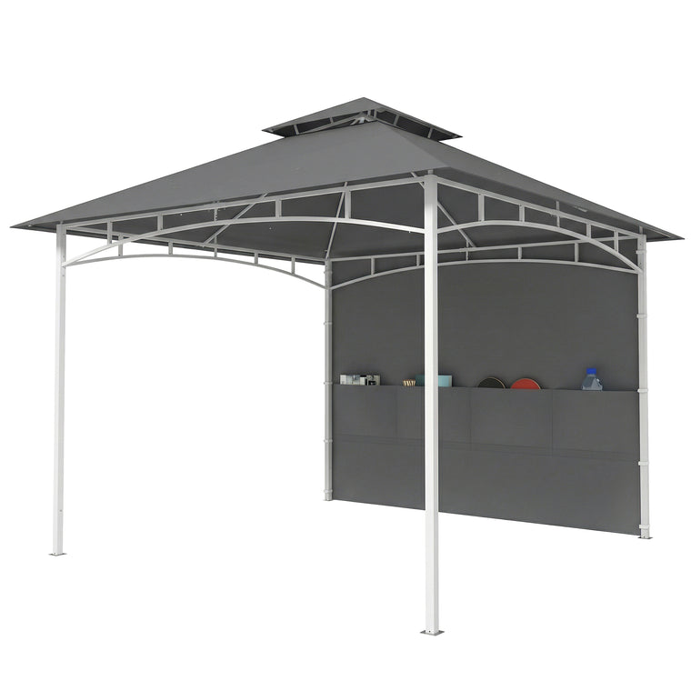 10' x 10' Dark Grey Patio Gazebo with Storage & Hook