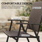 Outdoor Wicker Dining Chair Set of 2, 2 Pieces Rattan Foldable Chair with Steel Frame for Garden, Backyard, Porch, Brown