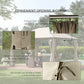 13'x 10' Soft-top Steel Patio Gazebo Canopy Party Tent with 6 Removable Curtains and Drainage Holes, Khaki