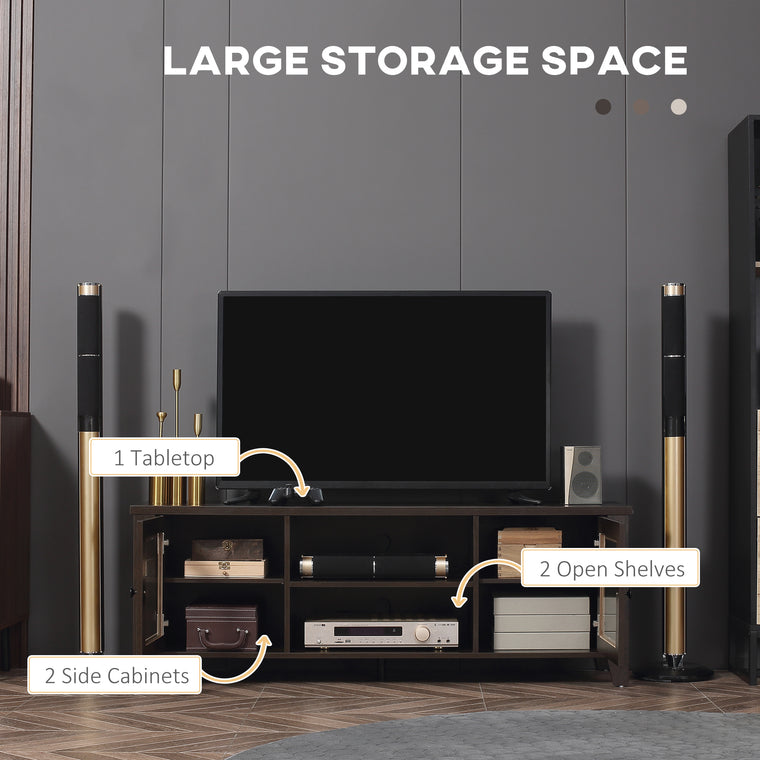 Fireplace TV Stand for 60" TVs with Storage - Coffee