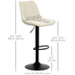 Adjustable Barstools Set of 2, Swivel Bar Stools with Back and Footrest for Kitchen Island Counter, Beige