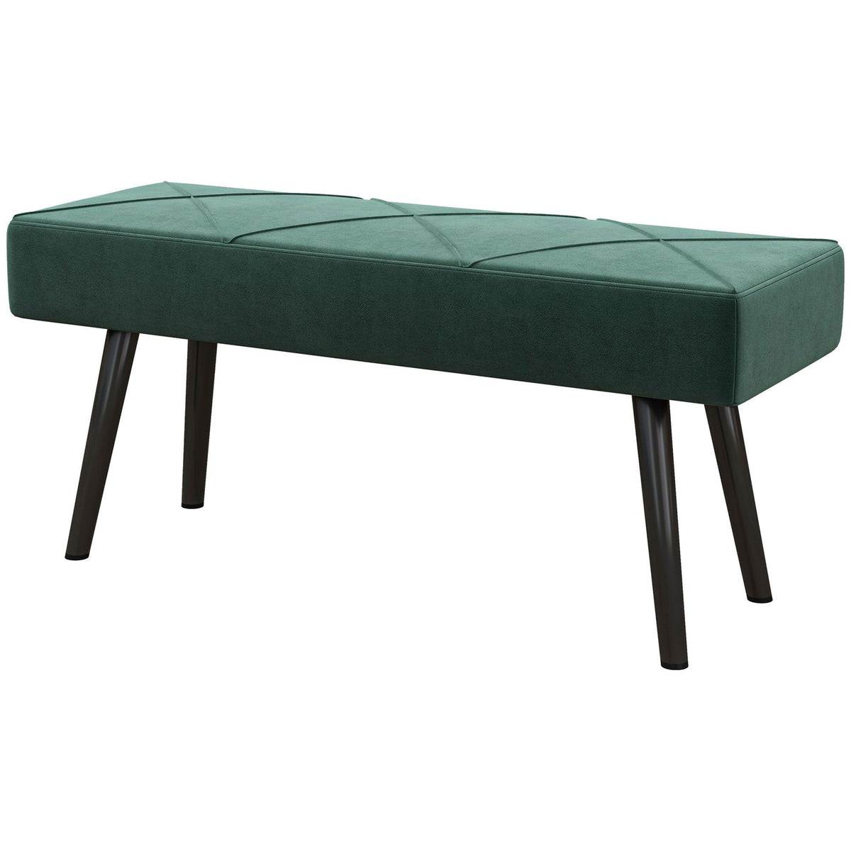 39" Upholstered End of Bed Bench - Green
