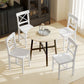 Set of 4 Cross-Back Wooden Dining Chairs - White