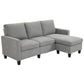 Leslie L-Shape Sofa with Ottoman- Light Grey