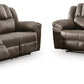 Lowilla - 2 Pc. - Reclining Sofa And Loveseat - Driftwood