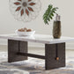 Burkhaus - White / Dark Brown - Rectangular Cocktail Table