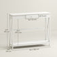 39" Console Table, 2 Tier X-Design Narrow Entryway Table with Drawer and Storage Shelf for Behind Couch, Living Room, Hallway, White