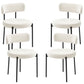 4 Pieces Kitchen Chairs, Modern Dining Chairs w/ Corduroy Upholstery and Steel Legs for Living Room, Beige