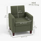 Fabric Accent Chair, Modern Armchair with Seat Cushion and Non-Slip Pads for Living Room, Bedroom, Dark Green